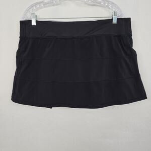 Lululemon Pace Rival Skirt - Skort 15" Women's 14 Tall Black 4-Way Stretch